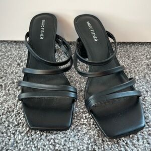 Marc Fischer used 3in heel  black  sandal size 9.5